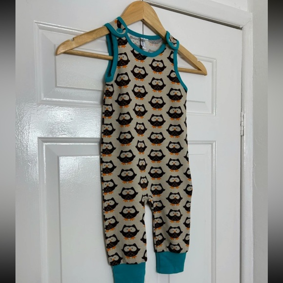Maxomorra Other - Maxomorra Scandi Organic Owl Dungarees Size 80 Age 9 12 Months